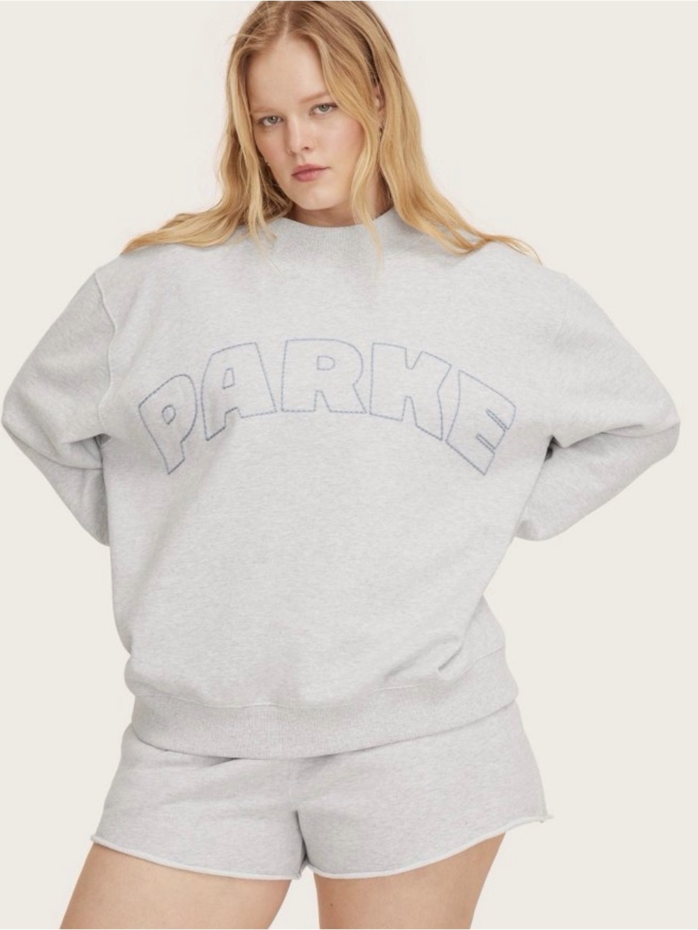Women's Mockneck Pullover Sweatshirt Parke x Target Heather Gray XXS/XS IN HAND